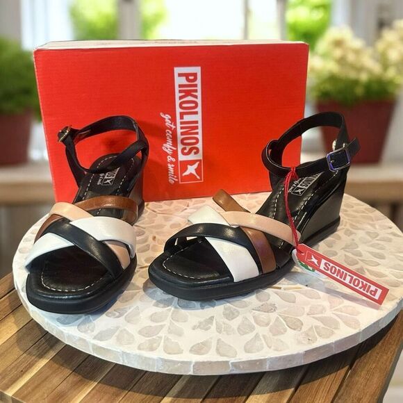 Pikolinos $180 Teulada Wedge Sandals | Multicolor Leather Straps | Size EU 36 Ne - Picture 6 of 13